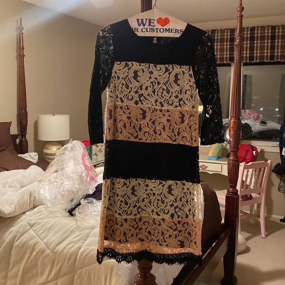 Gorgeous freshly dry cleaned lace long sleeve dress